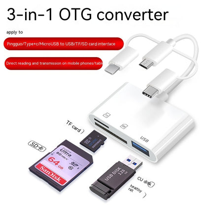 Lettore Type-c Mobile Phone Connection SD TF Cable Read U Disk Adattatore USB