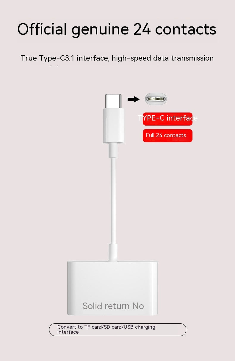 Lettore Type-c Mobile Phone Connection SD TF Cable Read U Disk Adattatore USB