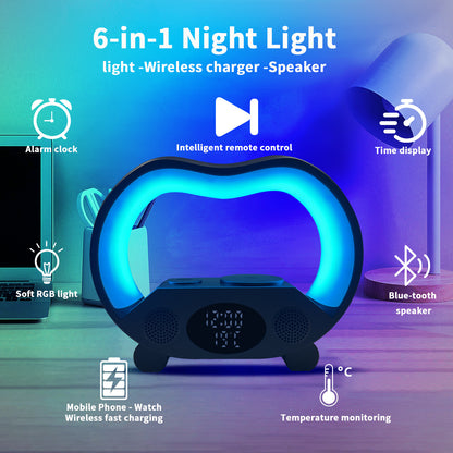 6 In 1 Remote control Bluetooth LED Lamp Carica Wireless Bluetooth Speaker